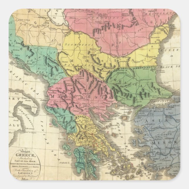 Altgriechenland 4 quadratischer aufkleber (Vorderseite)