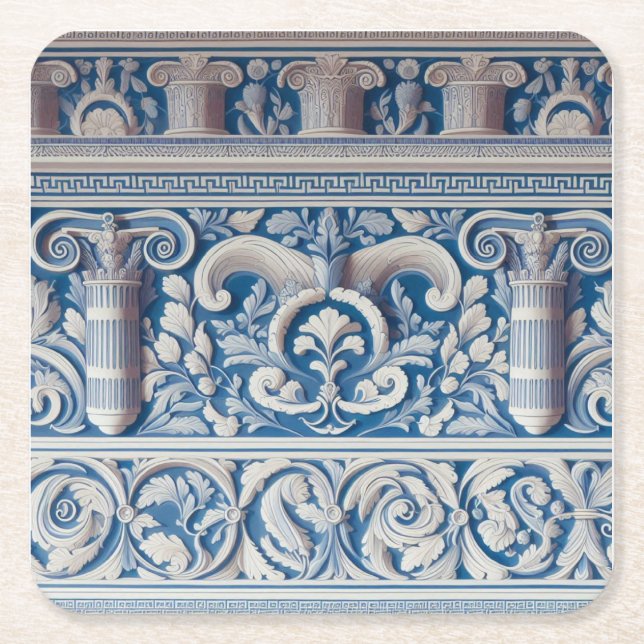 Altgriechisch Rechteckiger Pappuntersetzer (Vorderseite)