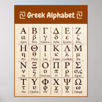 Altgriechische Alphabetbuchstaben in Reihenfolge -