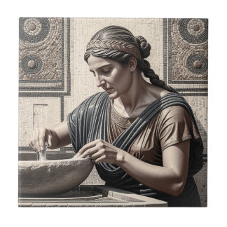 Altgriechische Mosaik-Frau Heimfliese Fliese