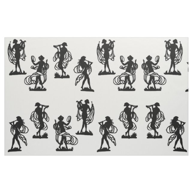 Altgriechische Silhouetten des Mussdrucks Stoff (Fat Quarter (45,7 x 55,9 cm))