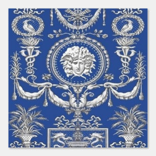 Altgriechischer Ägäis-Blau-Medusa-Designer Tapete