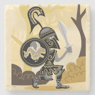 Altgriechischer Hoplite Steinuntersetzer