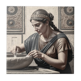 Altgriechisches Mosaik Frau Heim Fliese