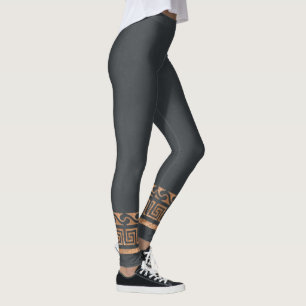 Altgriechisches rustikales Goldsymmetrisches Leggings