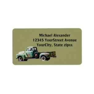 Altgrüner LKW Adressaufkleber