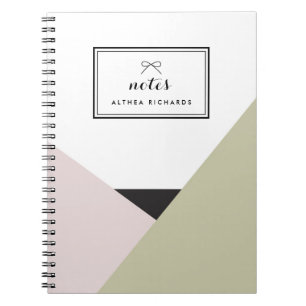 Althea Blush & Taupe Personalisiertes Notebook Notizblock