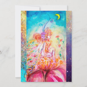 ALTHEA, Monogramm rosa blau gelb grüne Blitze Einladung