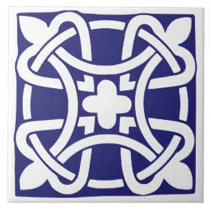 Althergebrachte dunkelblaue und weiße Tradition Fliese