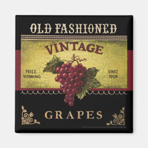 Althergebrachte Trauben im Vintage Stil Magnet