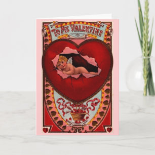 Althergebrachte Valentinskarte mit Cupid Feiertagskarte