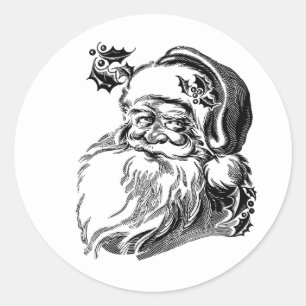 Althergebrachter Vintage-Weihnachtsmann Runder Aufkleber