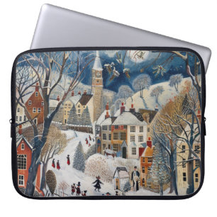 Althergebrachter Weihnachten im kleinen Ort Laptopschutzhülle