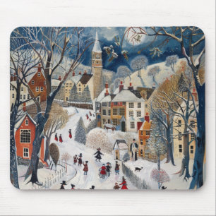 Althergebrachter Weihnachten im kleinen Ort Mousepad