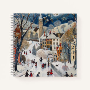 Althergebrachter Weihnachten im kleinen Ort Notizbuch