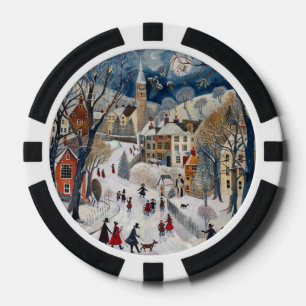 Althergebrachter Weihnachten im kleinen Ort Pokerchips