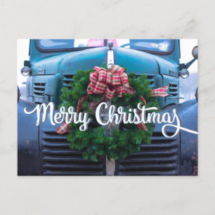 Althergebrachter Weihnachts-LKW-Kranz Feiertagspostkarte