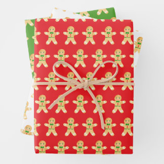 Althergebrachter Weihnachtsmann aus Lebkuchen Geschenkpapier Set