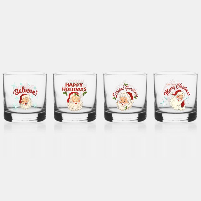 Althergebrachter Weihnachtsmann Whiskyglas (Vorderseite)