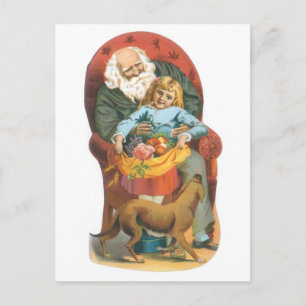 Althergebrachtes Familienweihnachten Feiertagspostkarte