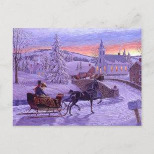 Althergebrachtes Vintage-Weihnachten Feiertagspostkarte