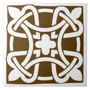 Althergebraunes und weißes traditionelles Design Fliese