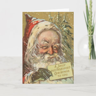 Altherkömmliche Weihnachtskarte mit Santa Claus Feiertagskarte