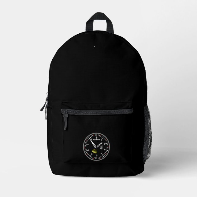 Altimeter Pilot Aviation Geek Bedruckter Rucksack (Vorderseite)
