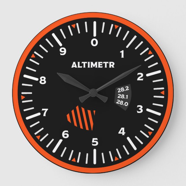 Altimeter Pilot Aviation Geek Große Wanduhr (Vorderseite)