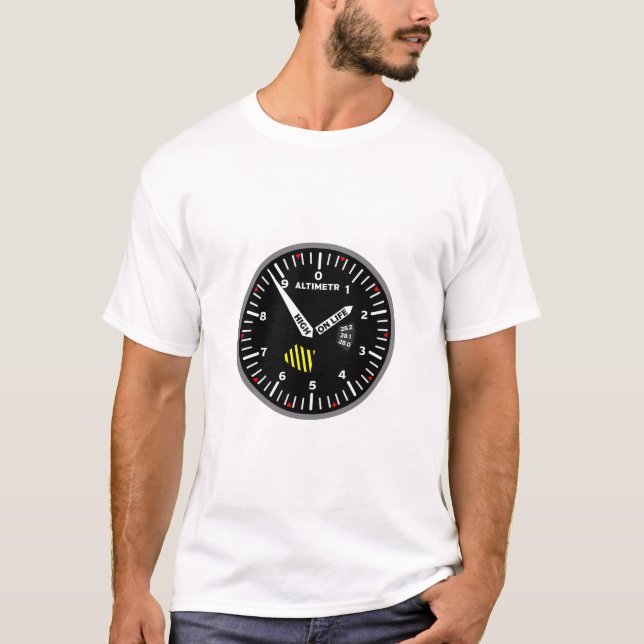 Altimeter Pilot Aviation Geek T-Shirt (Vorderseite)