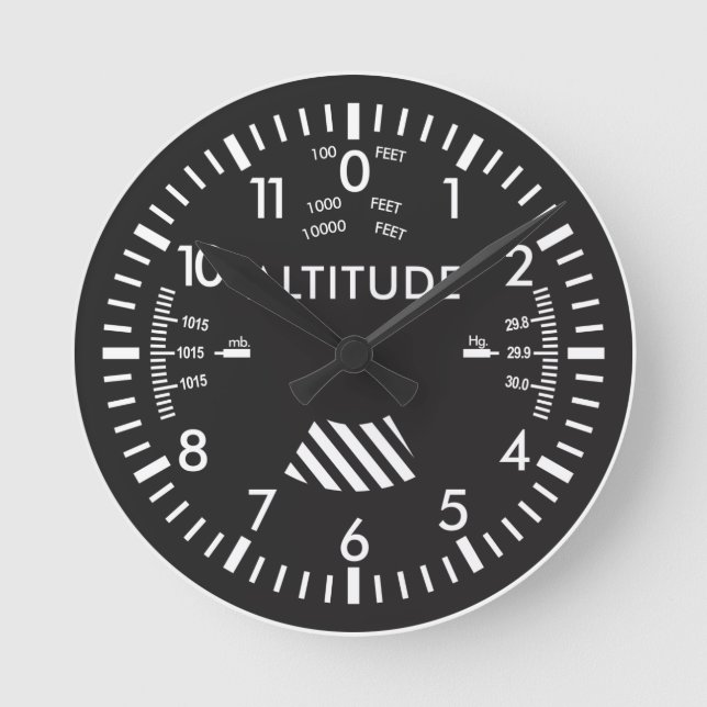 Altimeter Wall Clock Runde Wanduhr (Vorderseite)