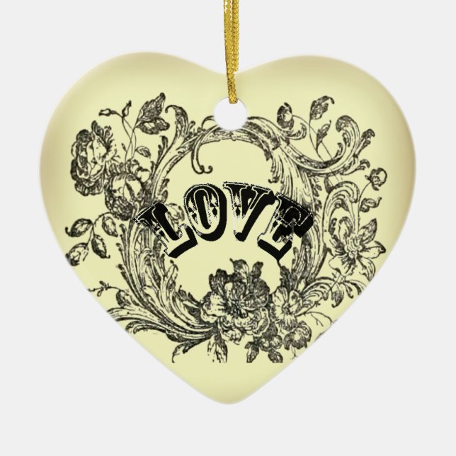 altmodisch gelb geblüht Wirbel viktorianisch Keramikornament (Vorne)