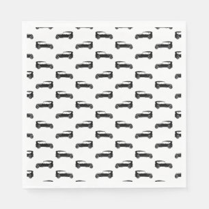 Altmodische antike Autos CUSTOM HINTERGRUNDFARBE Serviette