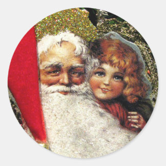 Altmodische Aufkleber für den Weihnachtsmann