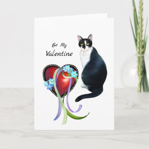 Altmodische Cat Valentine's Day Card Feiertagskarte