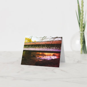 Altmodische Covered Bridge Note Card Dankeskarte