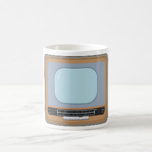 Altmodische Fernseher Retro TV Kaffeemaschine Tass Kaffeetasse
