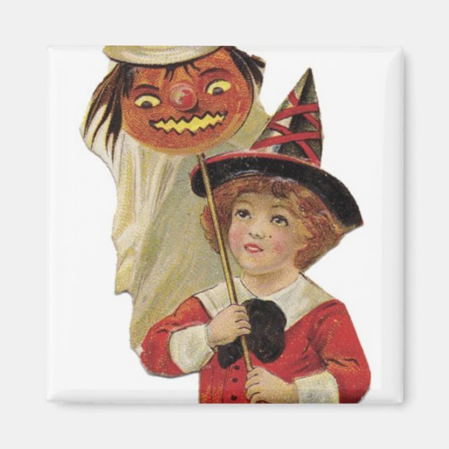 Altmodische Halloween-Girl Magnet (Vorne)