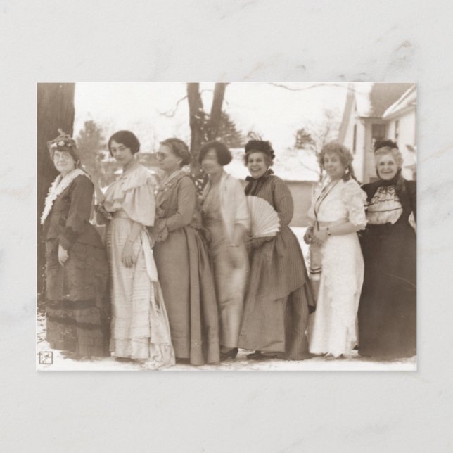 Altmodische Kleider Postkarte (Vorderseite)