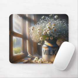 Altmodische Milchdose mit Milchprodukten Mousepad
