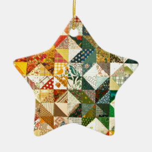 Altmodische Patchwork-Steppdecke Keramikornament