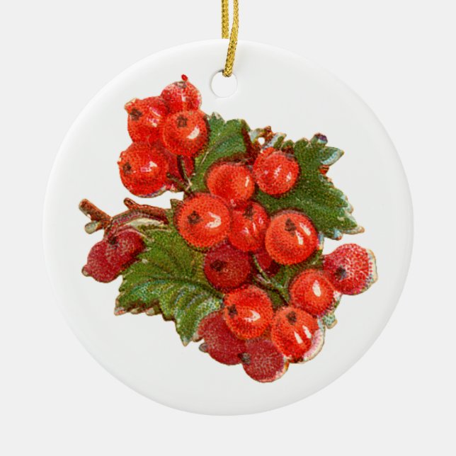 Altmodische Weihnachten, Redcurrant Keramikornament (Vorne)
