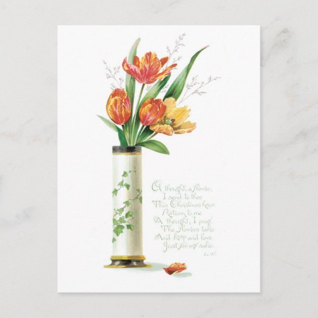 Altmodische Weihnachten, Tulpen Feiertagspostkarte (Vorderseite)