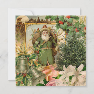 Altmodische Weihnachts-Collage mit grünem Weihnach