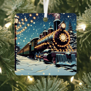 Altmodische Weihnachtsbahn Weihnachten Ornament Aus Metall