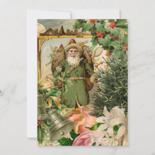 Altmodische Weihnachtscollage mit grünem Weihnacht Feiertagskarte