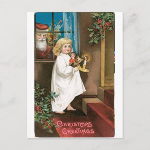 Altmodische Weihnachtsgrüße Feiertagspostkarte