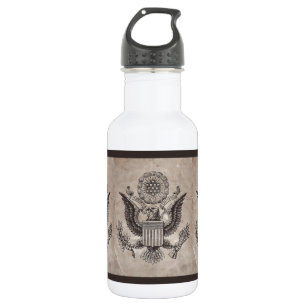 Altmodischer amerikanischer Wappen Wasserflasche