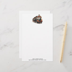 Altmodischer Dampfzug Retro Weihnachten Briefpapier