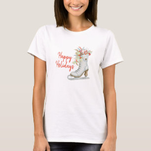 Altmodischer Eislauf-Weihnachten T-Shirt